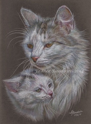 Laila & Pixel 
Dark Grey Pastelmat
13.5" x 10"
Pixel from Laila's 5th litter